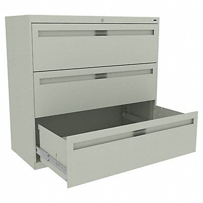 File Cabinet 42 in 3 Drawer Grey