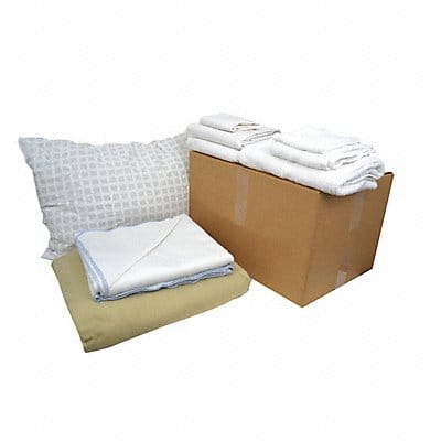 Bedding and Bath Kit Twin Size Beige/Wht