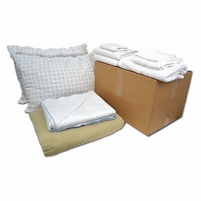 Bedding and Bath Kit Full Size Beige/Wht