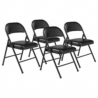 Black Vinyl folding chairs PK4