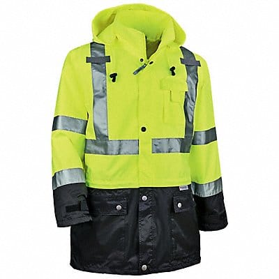 Rain Jacket Hi-Vis Blk Front 2XL