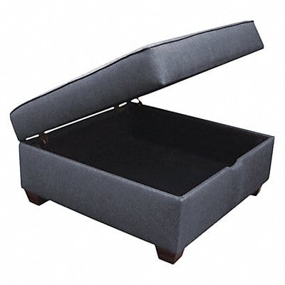 Storage Ottoman 36 W Blue Upholstery