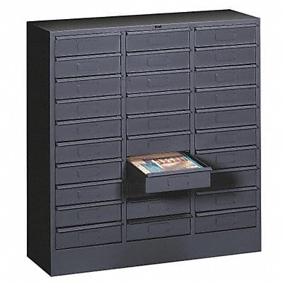 Horz Lit Organizer Letter 30 Drawer Blk