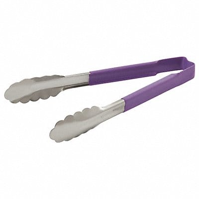 Uncoated Scalloped Tongs 9.5 L Purple