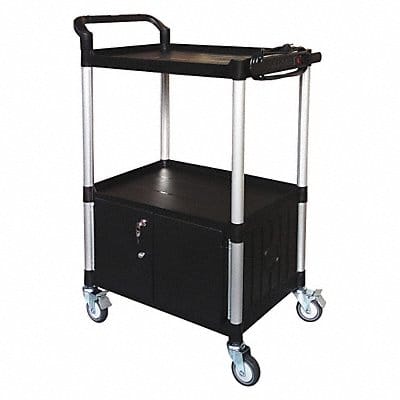 Cart with Cabinet 47-1/4 in H Black