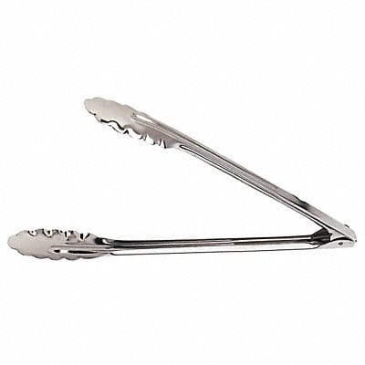 Uncoated Scalloped Tongs 9 1/2 in L SS