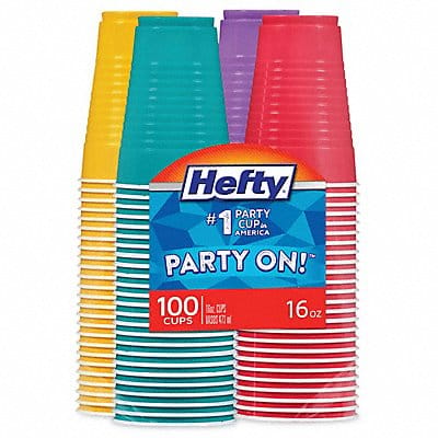 Hefty Plastic Cups 16 oz Assorted PK400