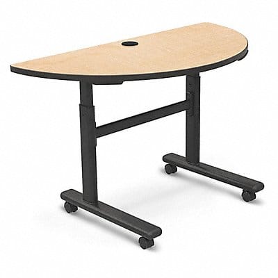 Mobile Table Half Rnd Fusion Maple 48 W