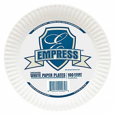 Disposable Paper Plate 9 in White PK1200