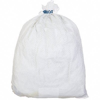 Mesh Laundry Bag White with Closure PK12