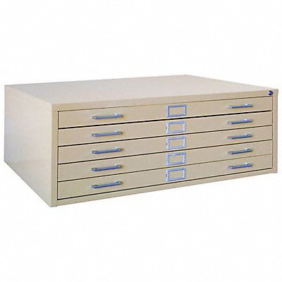 Cabinet Flat File 5 Drawer Putty