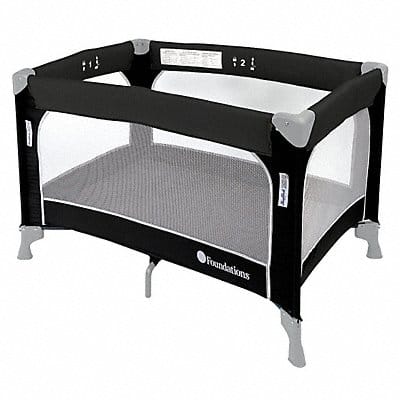 Play Yard Crib Gray 3/4 in Mattress