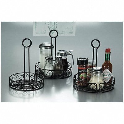 Round Condiment Rack 9 in H Black