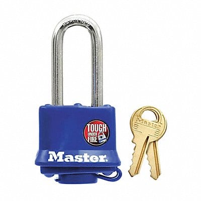 Keyed Padlock 1/2 in Rectangle Blue