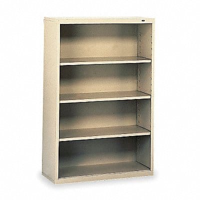 Welded Steel Bookcase 52in 4 Shelf Putty