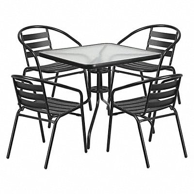 Glass Patio Table Set Square 31.5