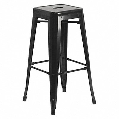 Black Backless Metal Stool 30