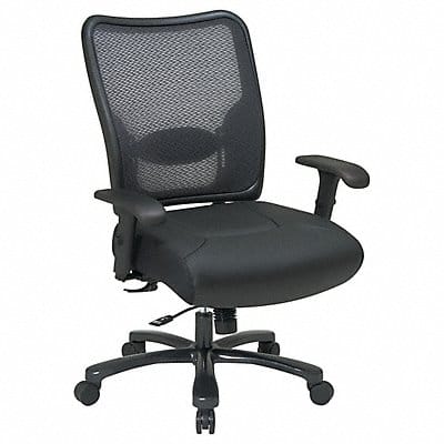 Desk Chair Leather Black 20 to 23