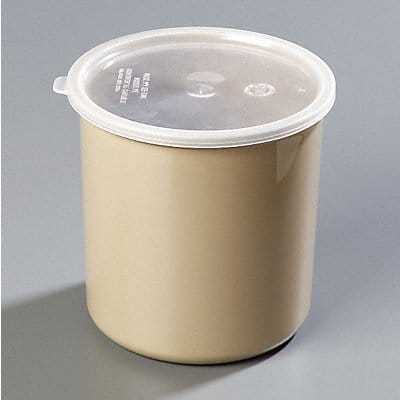 Food Crock with Lid 6.75 in H Beige PK6