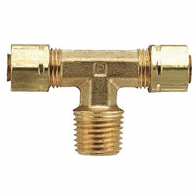 Branch Tee Brass CompxM 1/4In PK10