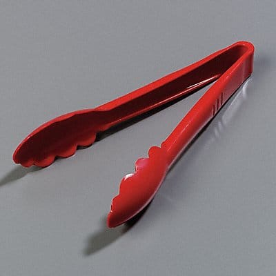 Serving Tongs 8.85 in L Plastic Red PK12