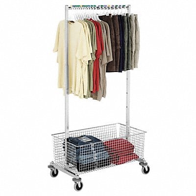 Garment Rack Adj Height w/Wire Basket