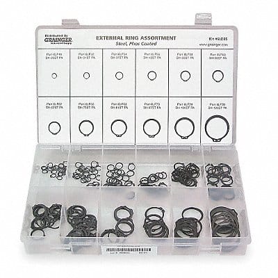 Ext Retain Ring Asst 240 Pc 12 Szs