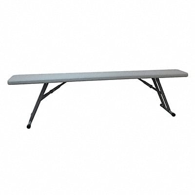 Bench w/ Folding Legs Blow Molded Gray