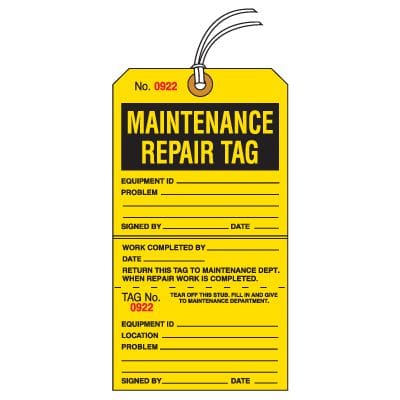 Repair Maintenance and Inspection Labels