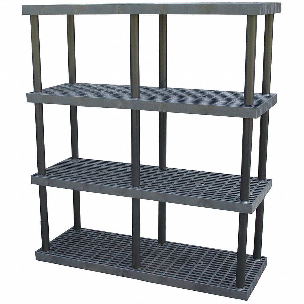 Freestanding Stationary Plastic Shelving