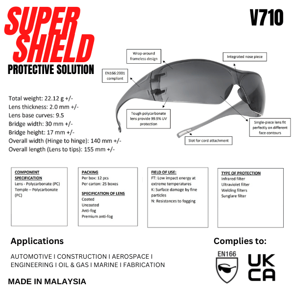 SUPER SHEILD SAFETY GLASSES V710 (BASIC)