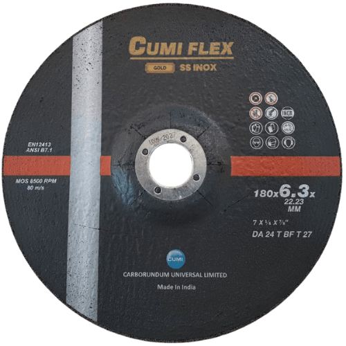 GRINDING WHEEL 180X6.3X22.23 CUMI FLEX INOX