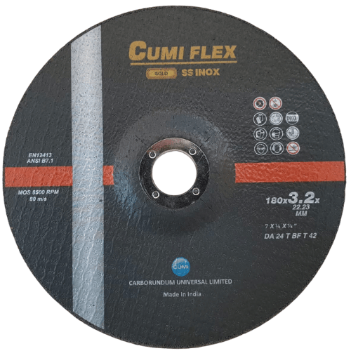 CUTTING WHEEL 180X3.2X22 CUMI FLEX INOX